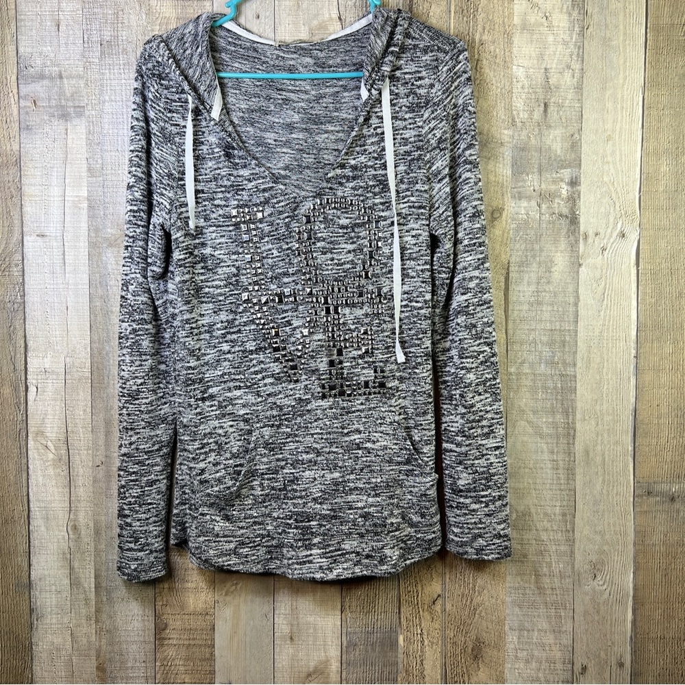 Chance or Fate Small Marled Black/White/Gray Pullover Lightweight Sweate…